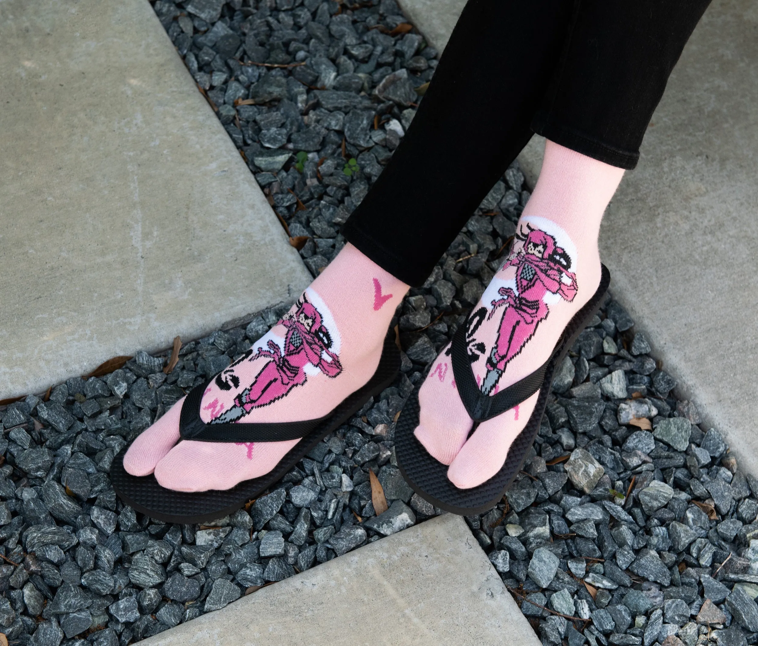 3 Pairs - V-Toe Split Toe Socks Big Toe Tabi Black Ninja, Pink Ninja and Sushi Crew by V-Toe Socks, Inc