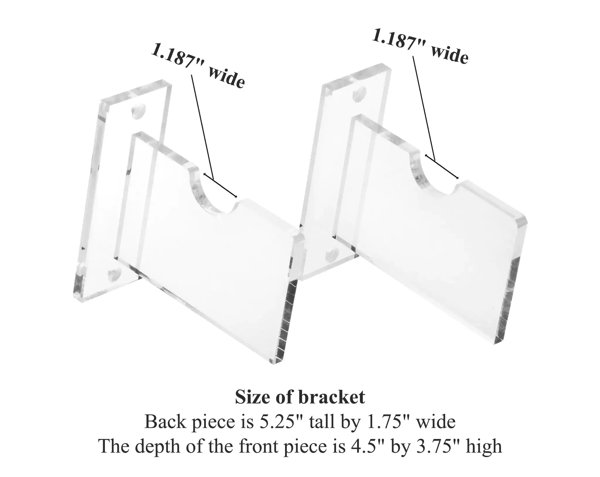 Clear Fishing Pole Horizontal Wall Mounts Bracket (A023-F-SS)