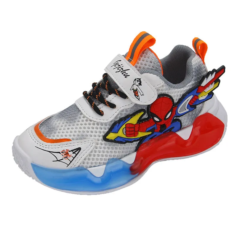 INSTOCK- New Mesh Leather Spider-Man Children's Light Running