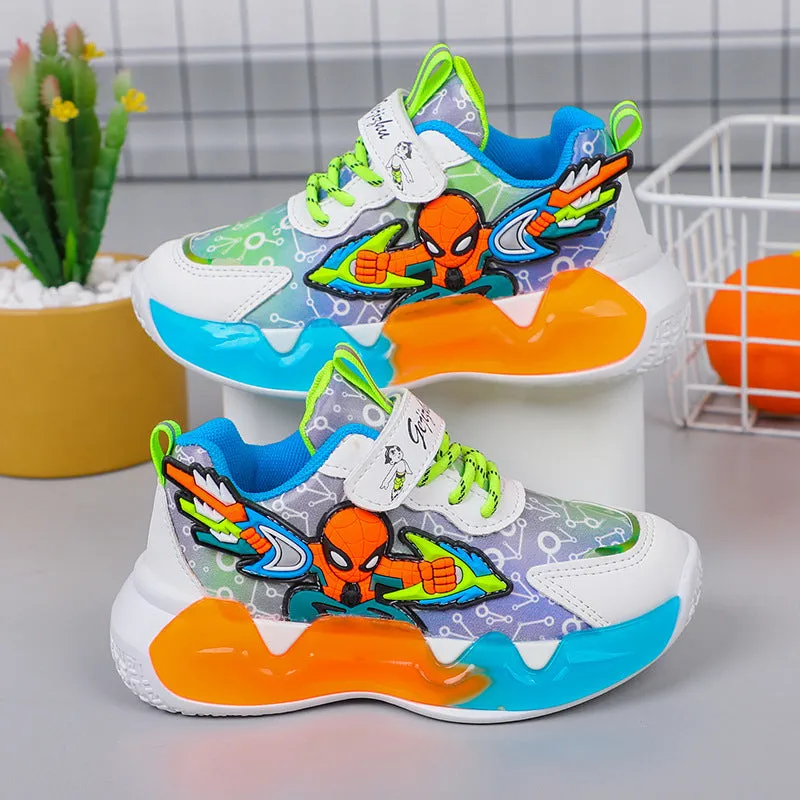 INSTOCK- New Mesh Leather Spider-Man Children's Light Running
