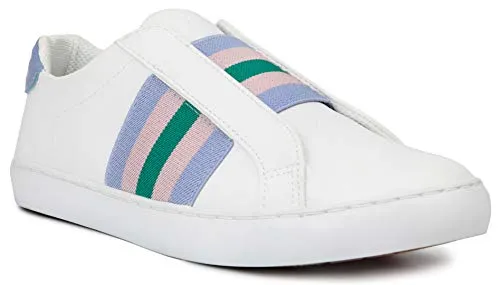 LONDON FOG Womens Slip-on Fashion Sneaker Casual Shoes -Briton Periwinkle 8