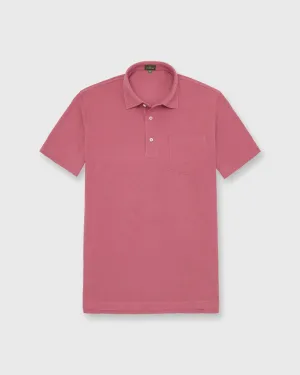 Short-Sleeved Polo in Berry Pima Pique