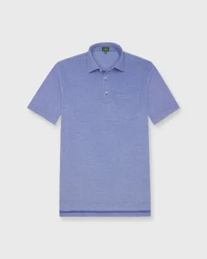 Short-Sleeved Polo in Ink Oxford Pique