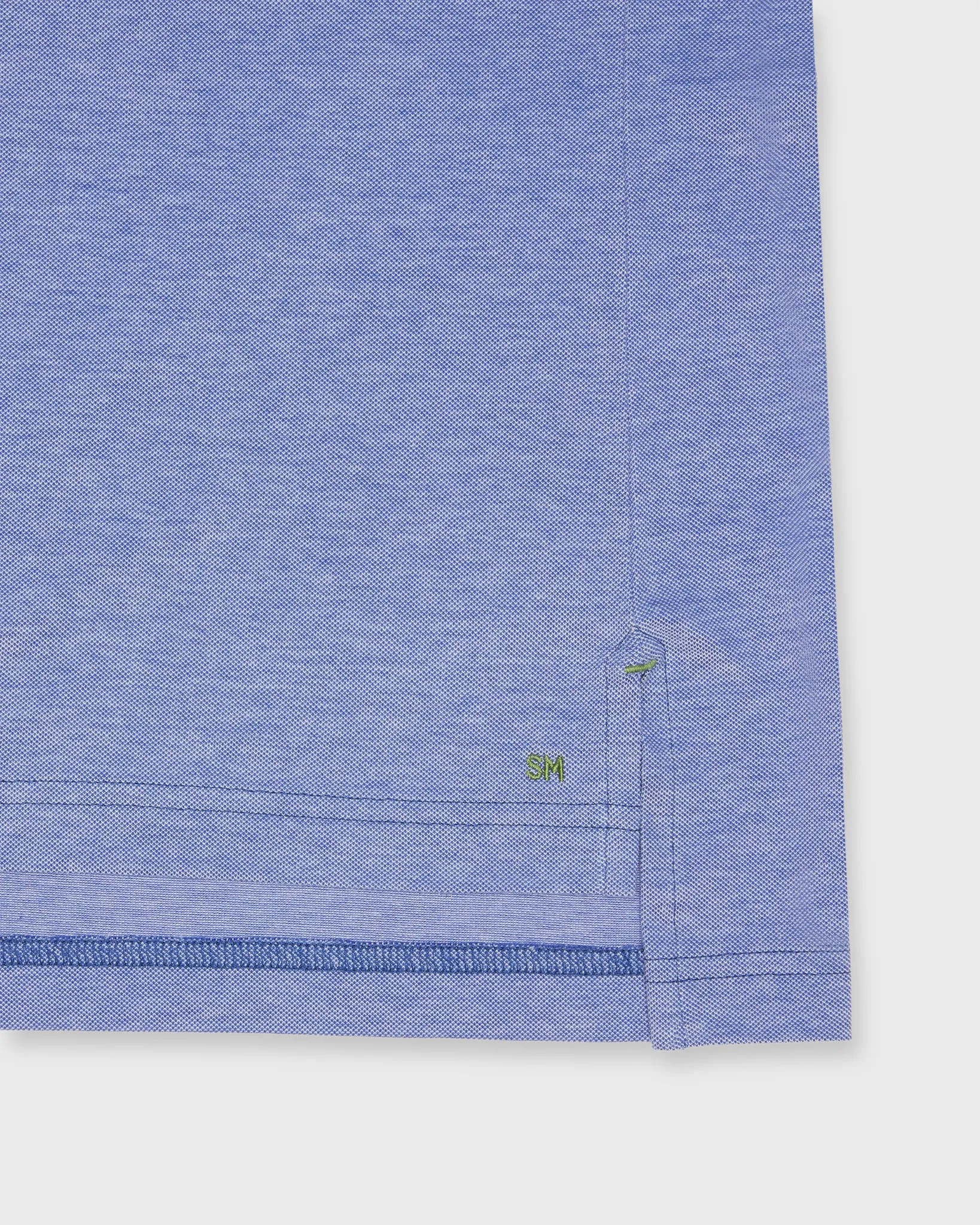 Short-Sleeved Polo in Ink Oxford Pique